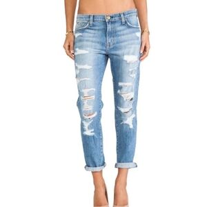NWT Current/Elliot The Fling Slim Boyfriend Jeans in Tattered Destroy, Size 29.